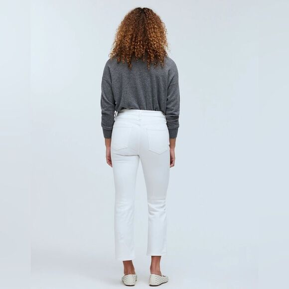 Madewell NWT Kick Out Crop Jeans Size 31 in Pure White - Picture 4 of 10